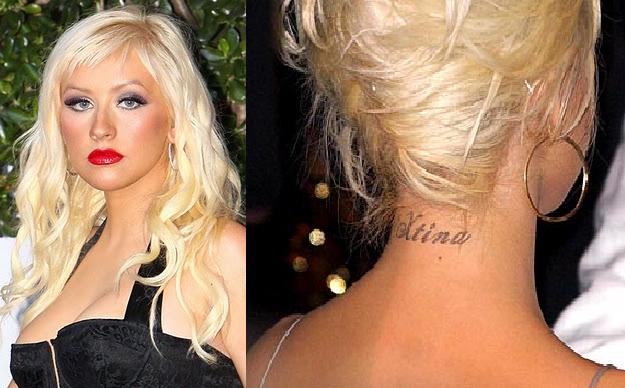 Tatuagem com nome da Christina Aguilera