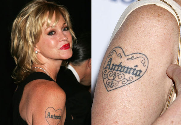 Melanie Griffith tatuagem de famosos