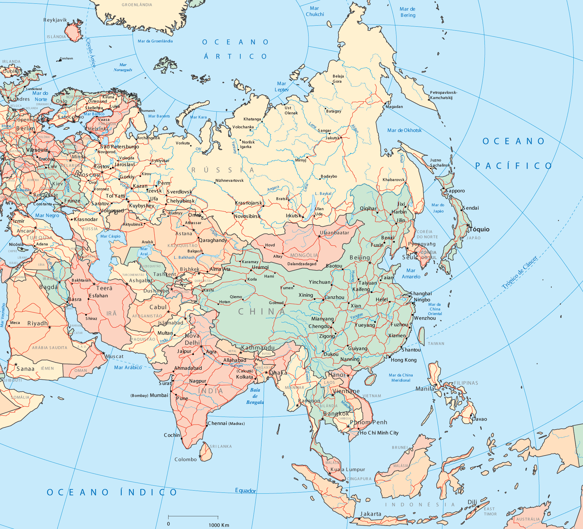 mapa de asia y europa