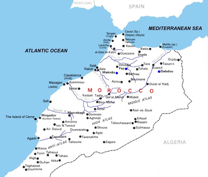 Mapa De Estradas De Marrocos Mapa Muito Grande Marrocos Marrocos Mapas 3085