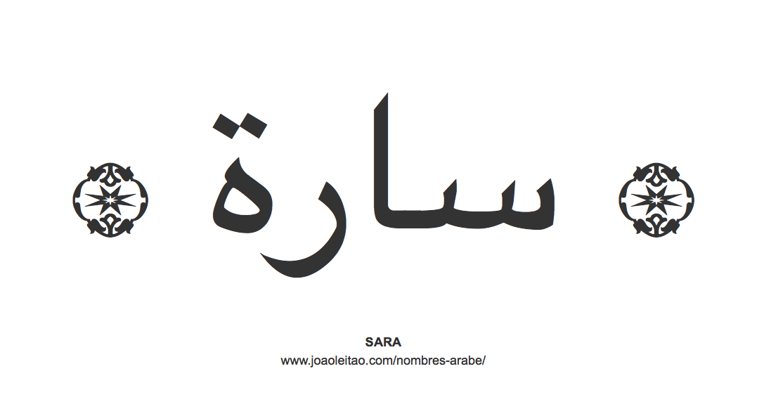 Nombre Sara en escritura árabe
