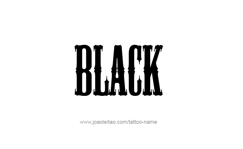 Tattoo Design Color Name Black