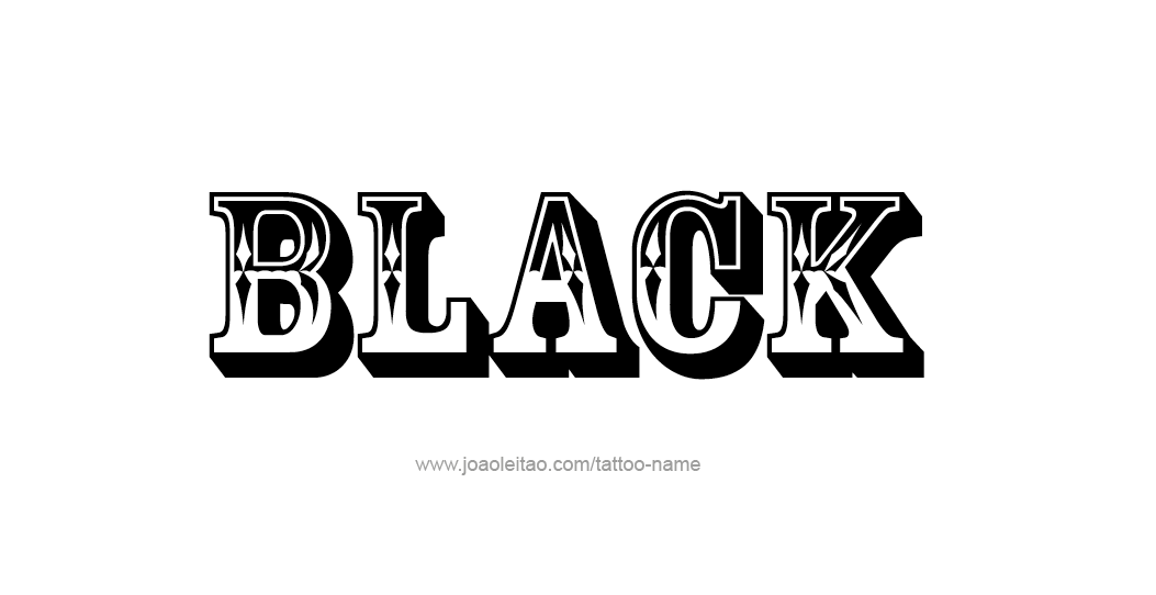 Tattoo Design Color Name Black