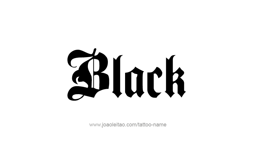 Tattoo Design Color Name Black