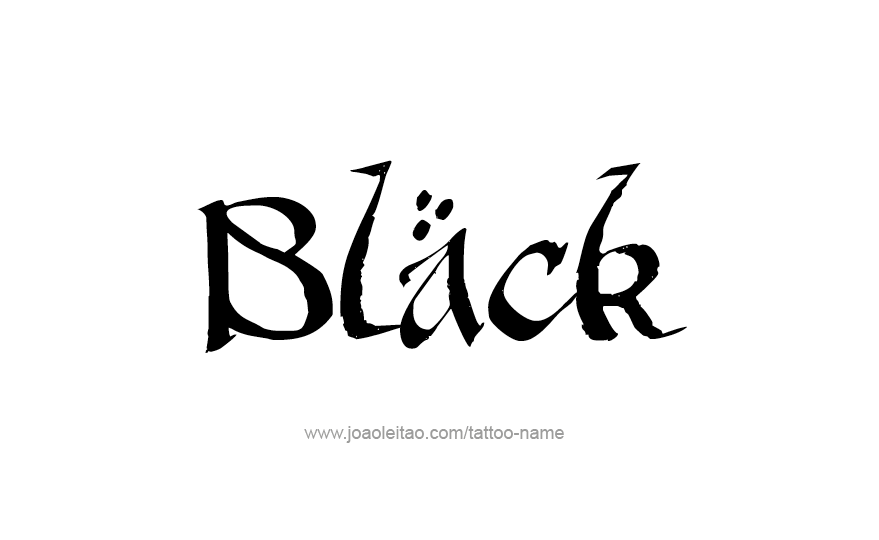 Tattoo Design Color Name Black