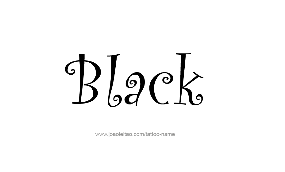 Tattoo Design Color Name Black