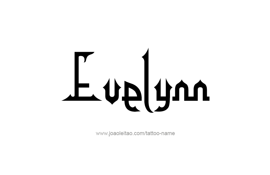 Evelynn Name Tattoo Designs