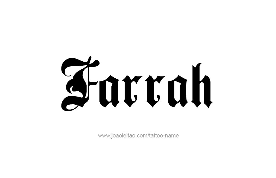 Tattoo Design Name Farrah   