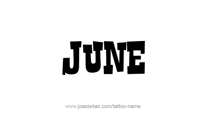 June Name Tattoo Designs