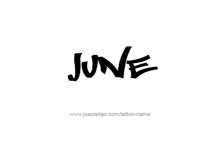 June Name Tattoo Designs