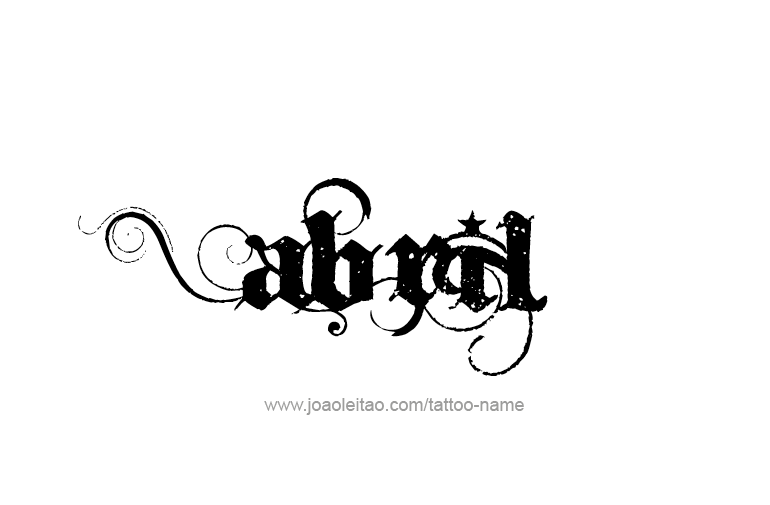 Abril Name Tattoo Designs