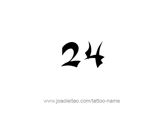 Twenty Four-24 Number Tattoo Designs - Tattoos with Names