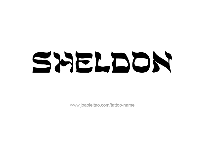 Sheldon Name Tattoo Designs
