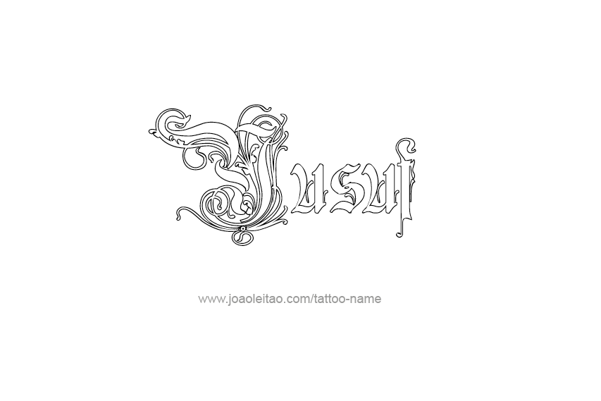 Yusuf Name Tattoo Designs