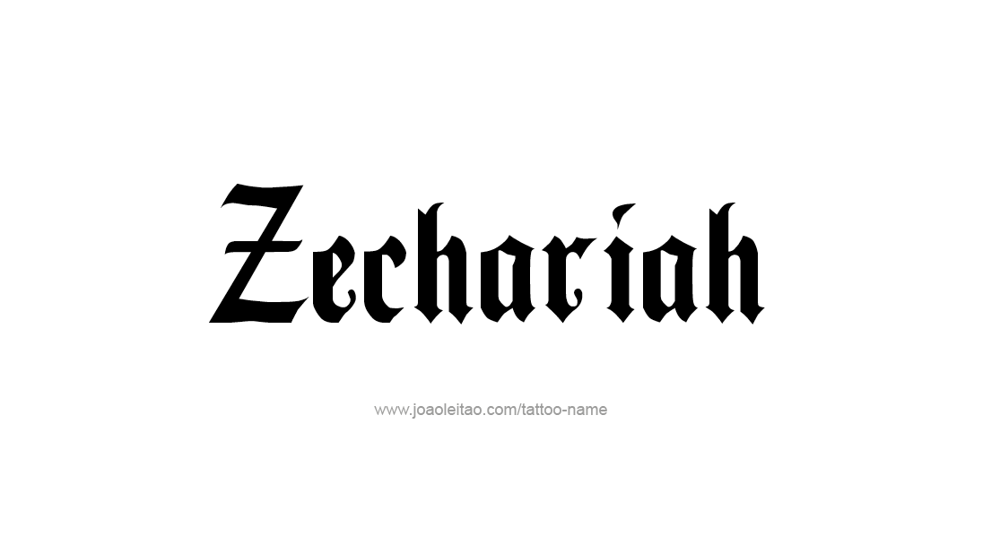 Zechariah Name Tattoo Designs