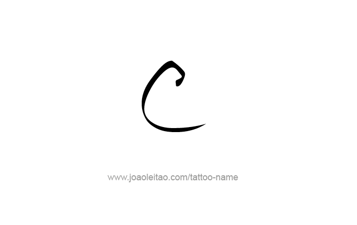 Letter C Temporary Tattoo Sticker - OhMyTat