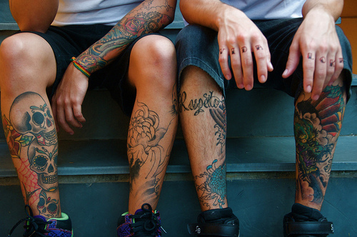 simple calf tattoos for men