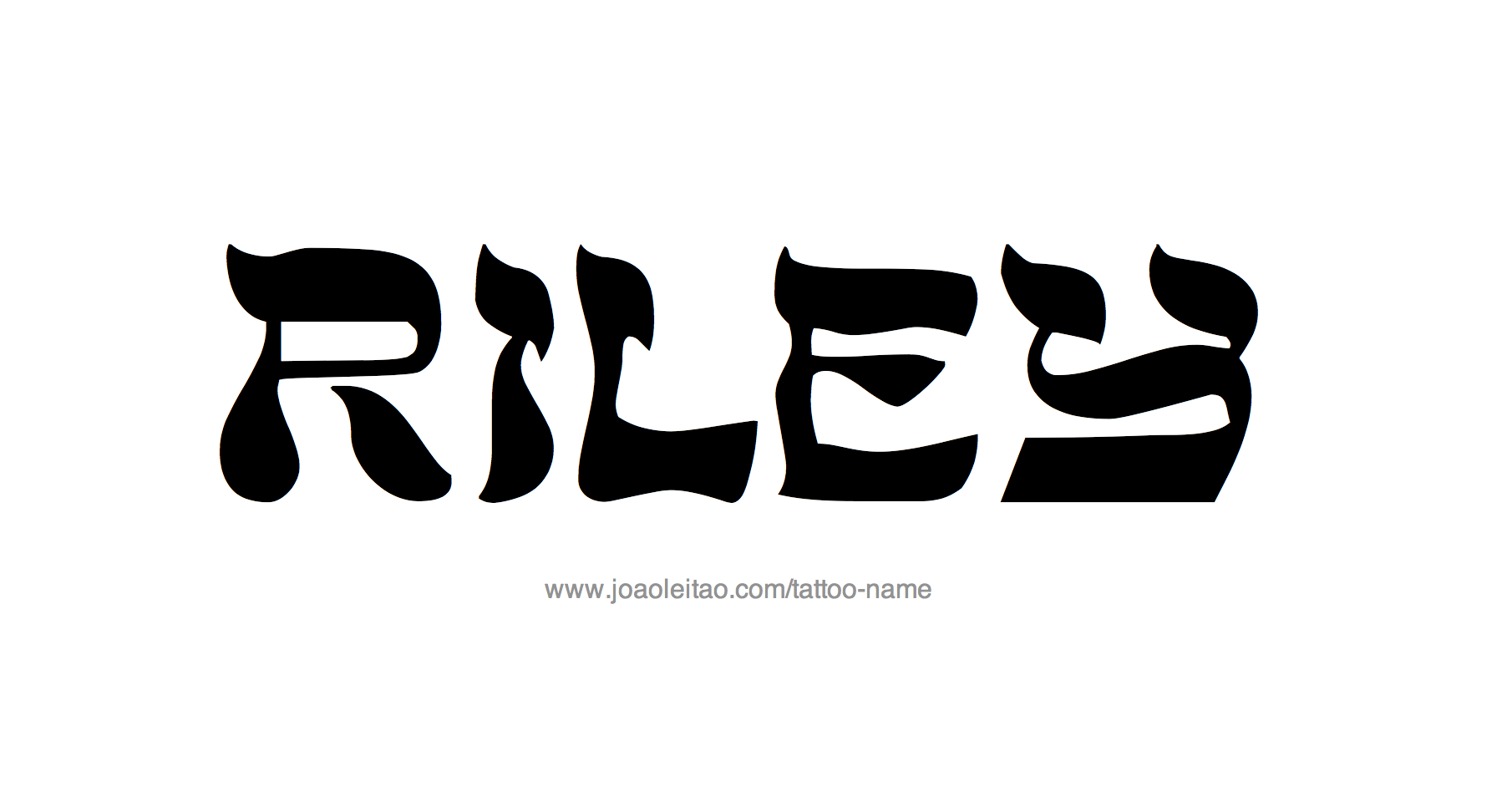 Riley Name Tattoo Design - 20 Baby Name Tattoo Ideas for Inked Moms | CafeMom.com - Riley this art deco themed name graphic includes custom lettering with the name.