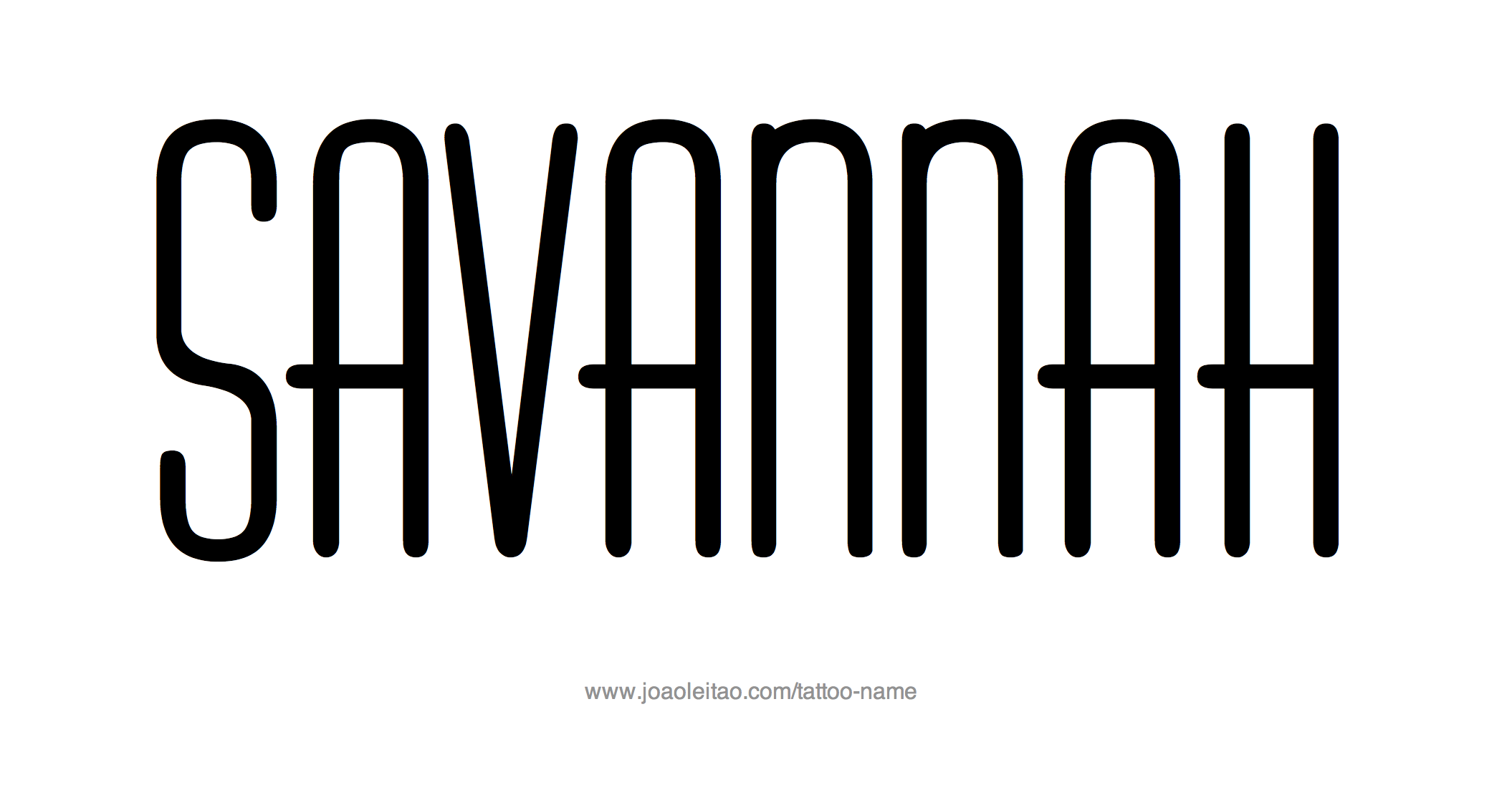 Savannah Name Tattoo Designs