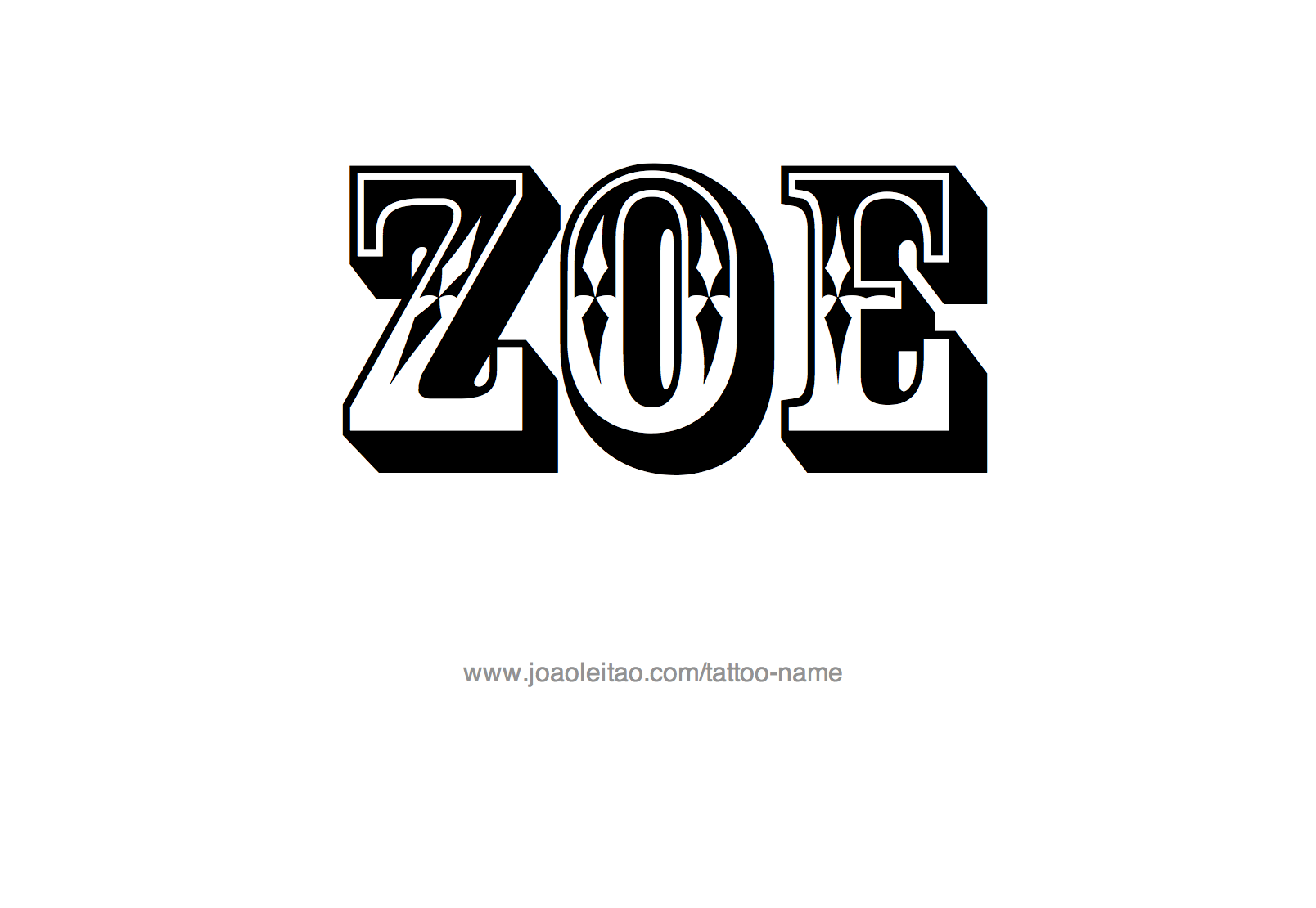 Zoe Name Tattoo Designs