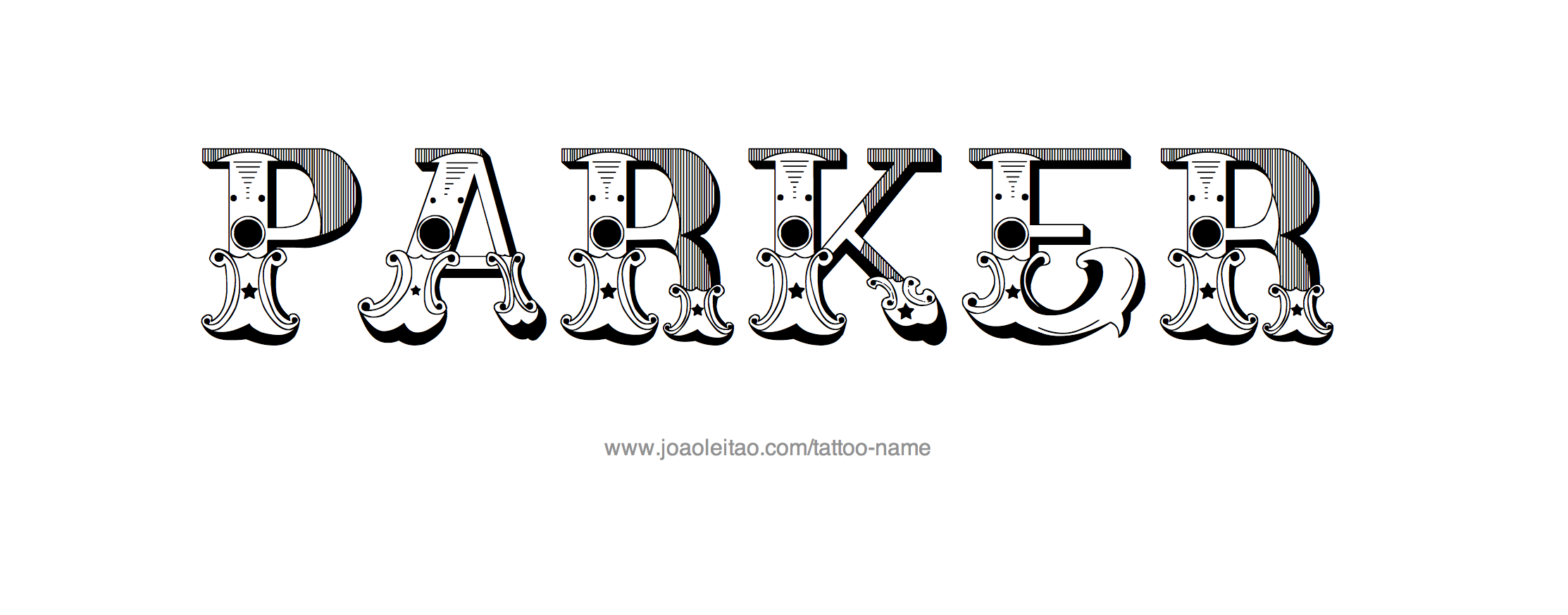 Parker Name Tattoo Designs