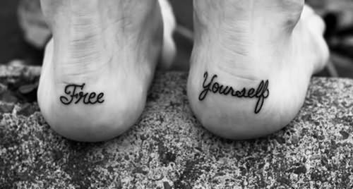believe in yourself foot tattoo