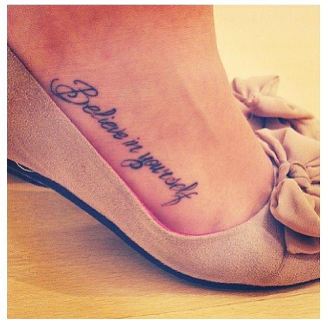 Script Foot Tattoo - Outside Right Foot | Foot tattoos, Hand written tattoos,  Dragon tattoo for women