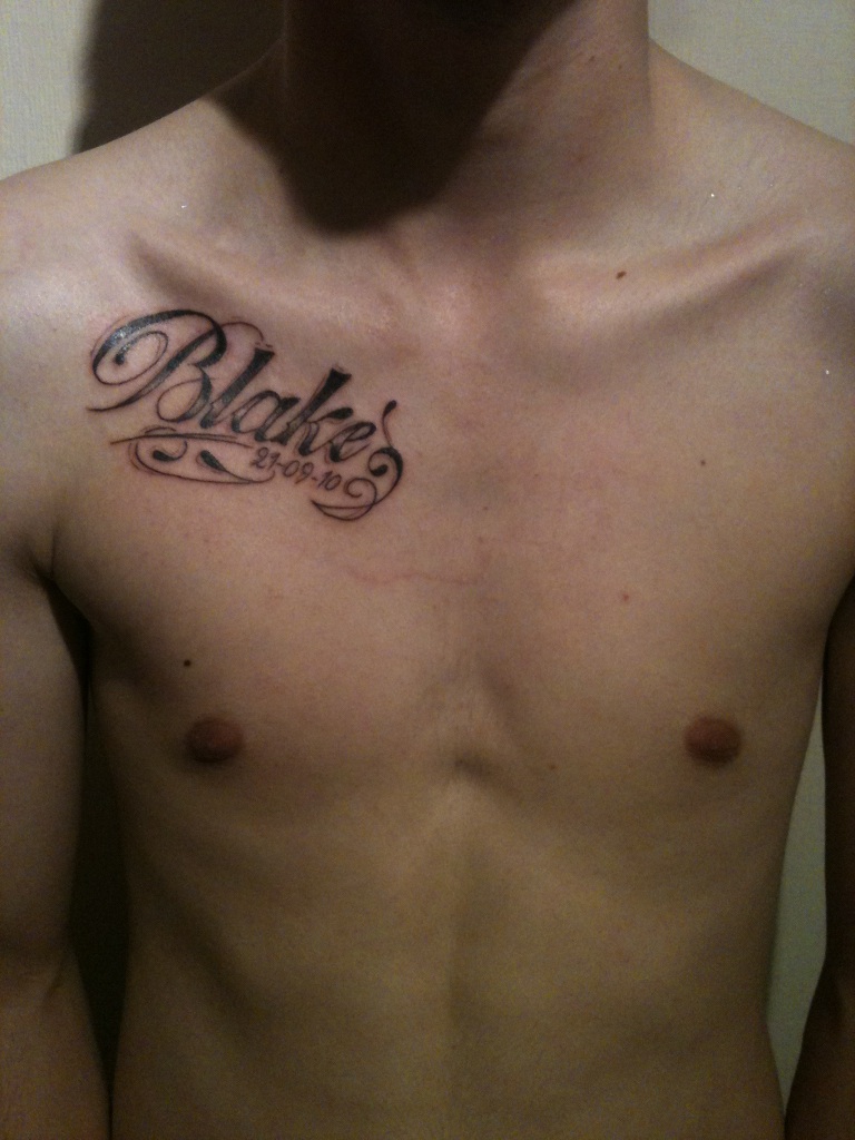 Name Tattoo On Chest 8  Name tattoo designs Heart tattoos with names  Daughters name tattoo