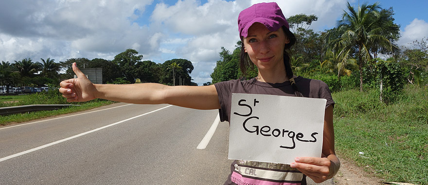 À boleia (carona) na Guiana Francesa - América do Sul