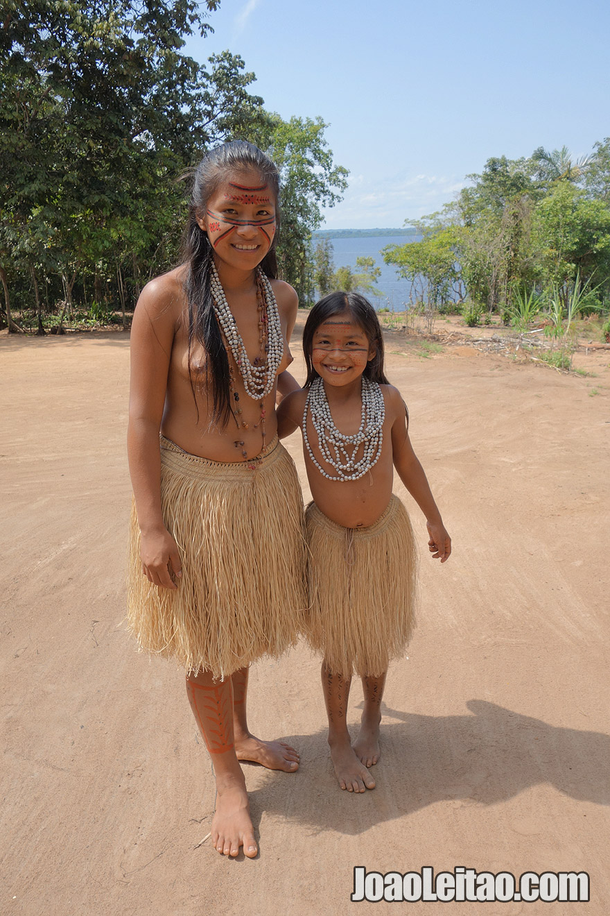 Girls from Brazilian tribe