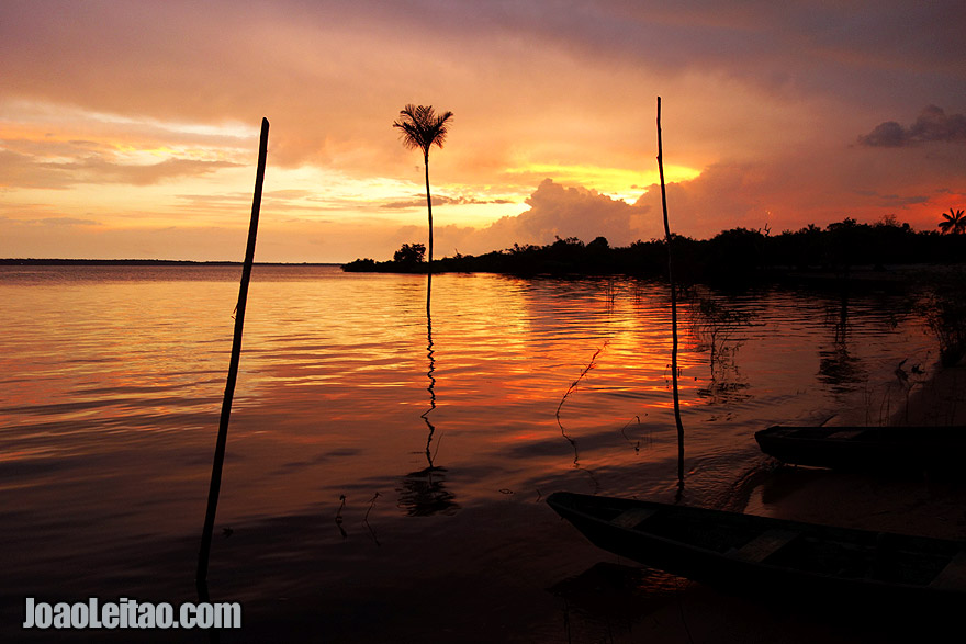 Sunset over Rio Negro in the Amazon